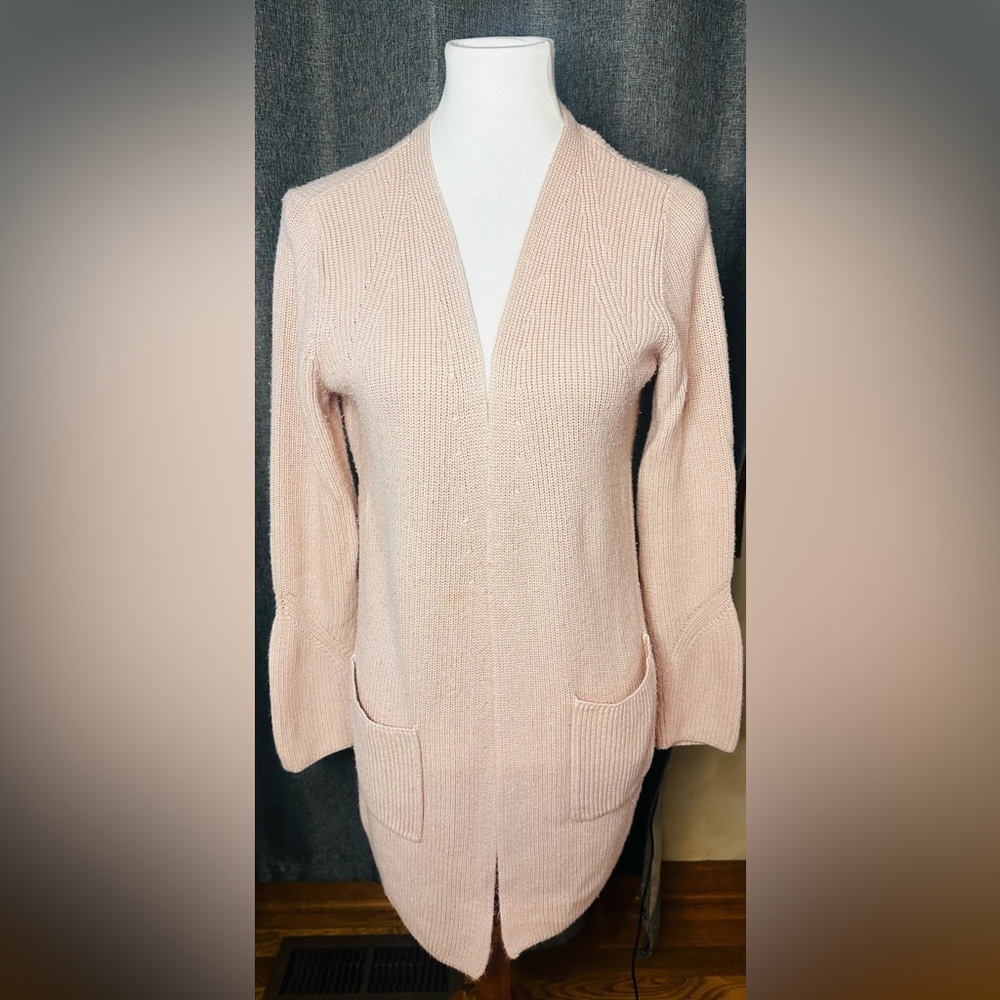 Halogen Open-Front Longline Cardigan Sweater – Pink – Size Medium